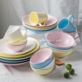 Household Colorful Textured Dinnerware Ceramic Rice Bowl